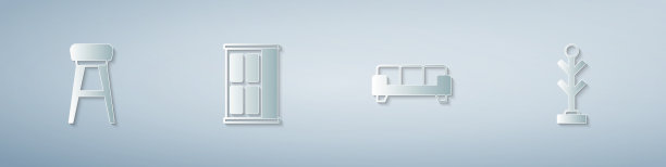 集椅、衣柜、沙发、衣架、纸于一体图片下载