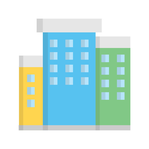 房地产建筑图标设计模板矢量插图图片下载