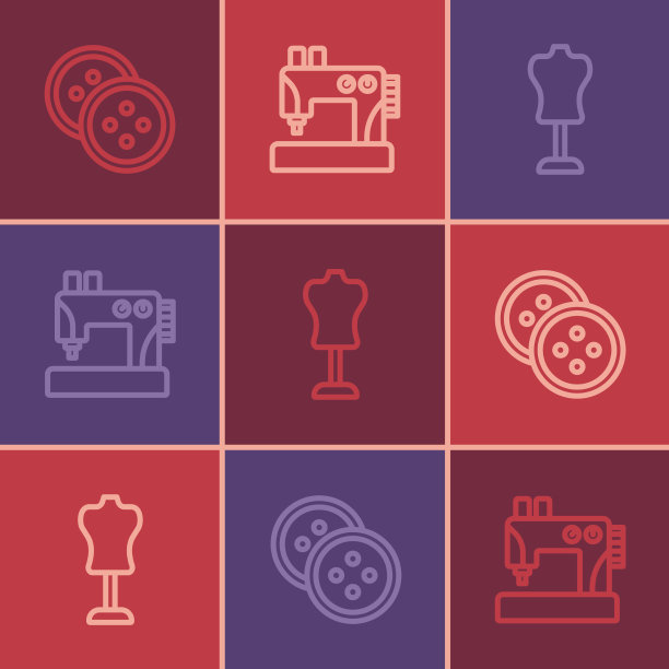 设置服装、人体模型、服装的线缝按钮图片下载