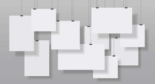 画廊与悬挂垂直海报和照片图片下载