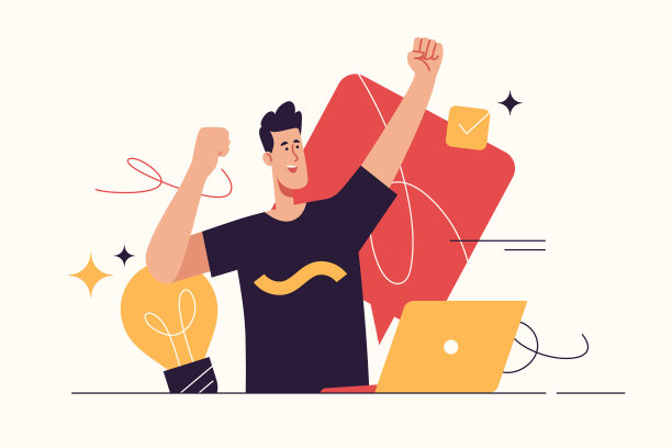 描绘了一个快乐的年轻人图片下载