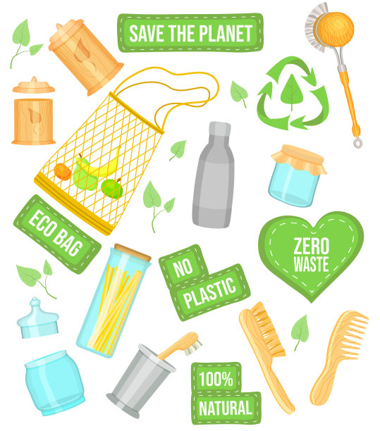 零浪费生态理念，产品可重复使用，经久耐用，负责任使用，无塑料、玻璃罐图片下载