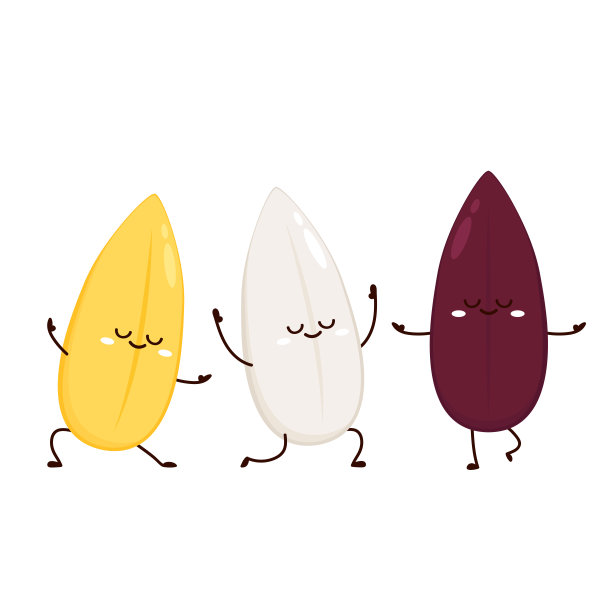 稻谷和水稻人物设计。米莓卡通矢量。图片下载