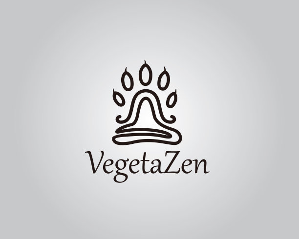 坐姿瑜伽或冥想线条艺术，抽象的瑜伽姿势与动物爪子符号设计图片下载