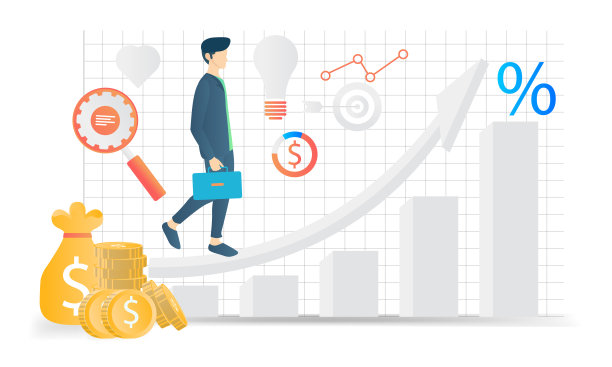 一个快乐商人的插图图片下载