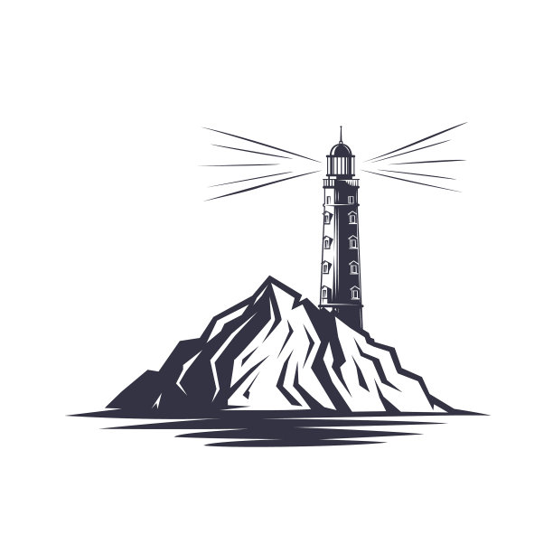 灯塔标志或标签图片下载