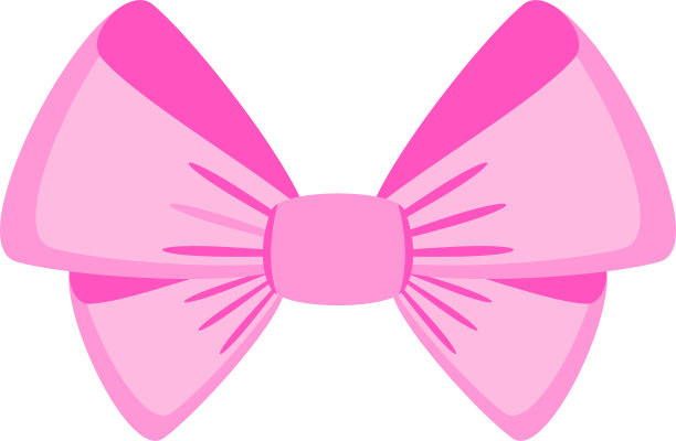 装饰节日粉红色蝴蝶结。贺卡图标。图片下载