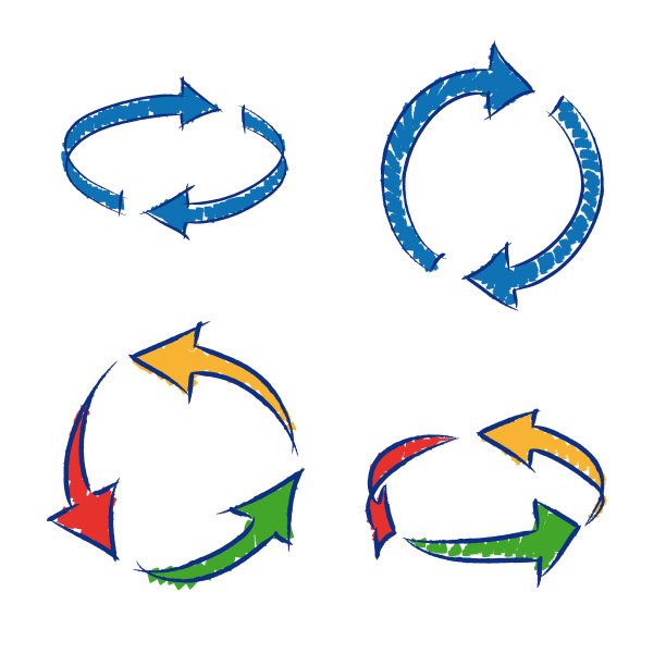 圆形箭头，原理图矢量插图图片下载