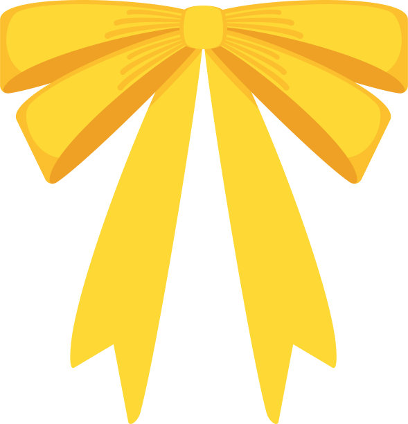 装饰节日黄色蝴蝶结。贺卡图标。图片下载