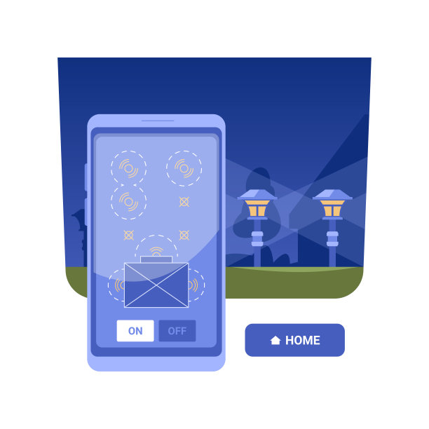 智能户外照明孤立概念矢量插图。图片下载