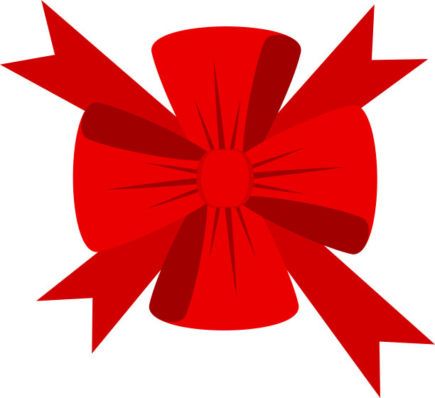 装饰节日红色蝴蝶结。贺卡图标。图片下载