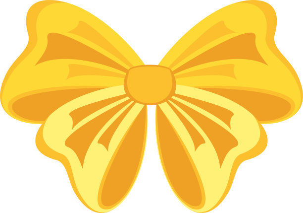 装饰节日黄色蝴蝶结。贺卡图标。图片下载