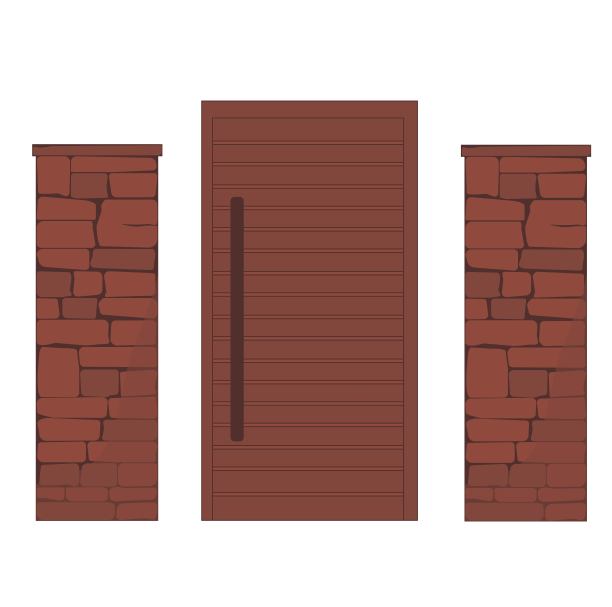 大门和石头栅栏。图片下载