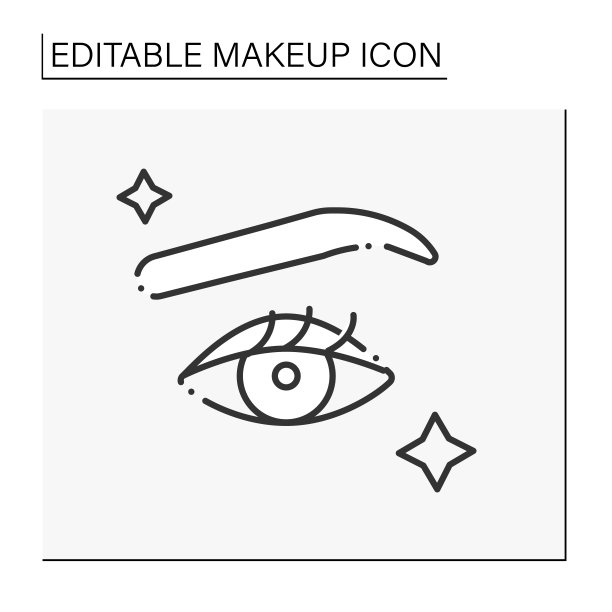彩妆设计线图标图片下载