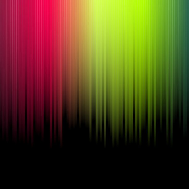 在黑色背景上用明亮的多色垂直模糊线抽象背景设计的插图图片下载