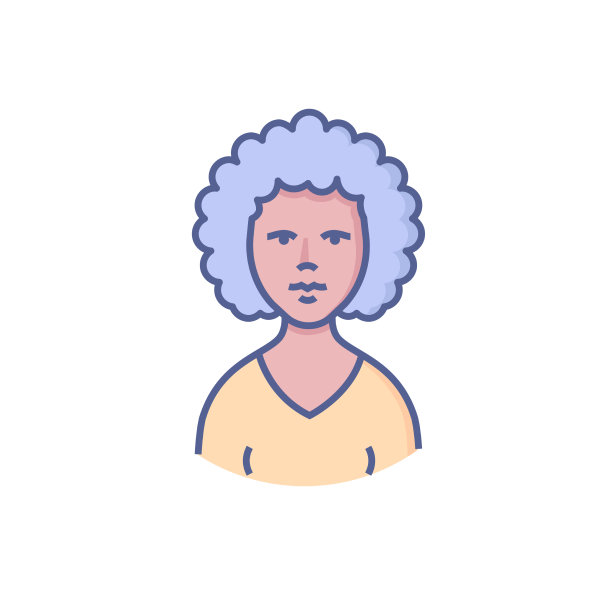 非裔美国女性——现代线条设计风格图片下载