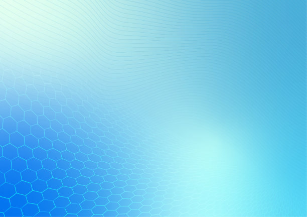 蓝色六边形几何动态波技术业务抽象背景图片下载