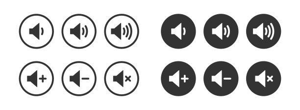 扬声器图标集。量符号。矢量插图。图片下载