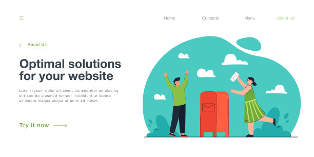 快乐女孩寄纸信，跑到蓝色信箱图片下载