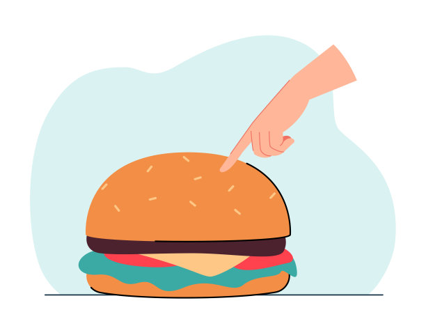 女人指着汉堡包图片下载