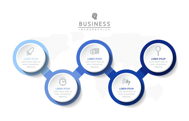 矢量插图，信息图形设计，模板，营销，信息，有5个选项或步骤图片下载