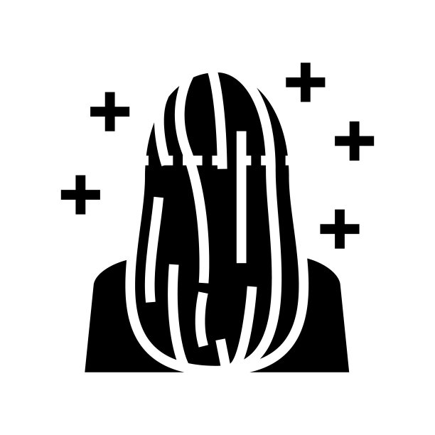 后美容服务字形图标矢量插图图片下载