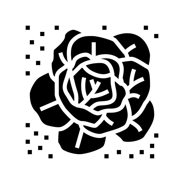 种植卷心菜种植在农田字形图标矢量插图图片下载