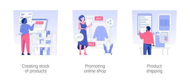 Drop shipping孤立的概念矢量插图。图片下载