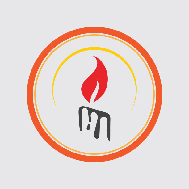 蜡烛灯图标标志设计模板图片下载