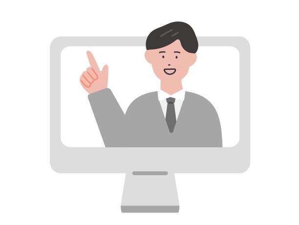 一名男子在网上解释图片下载