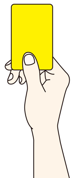 剪辑艺术的一只手显示黄牌图片下载