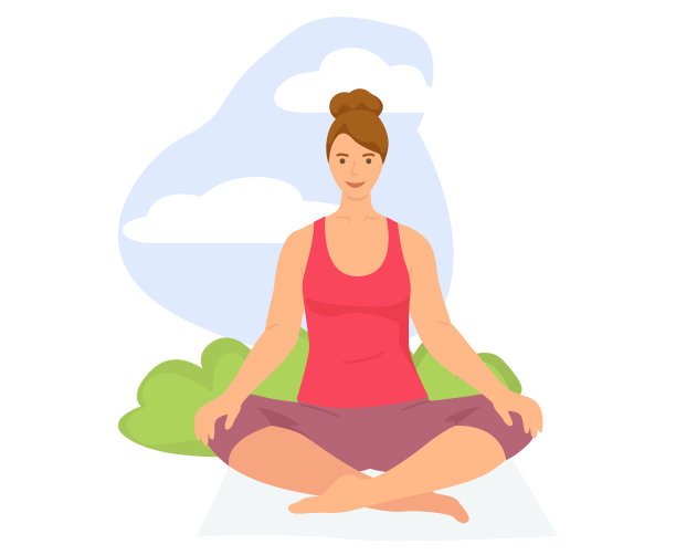 坐在莲花里做瑜伽的女人图片下载