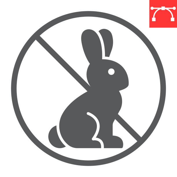 未在动物上测试的字形图标图片下载