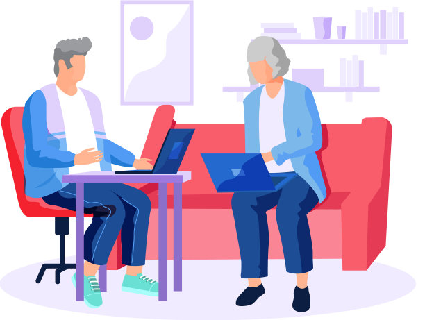 老夫妇用笔记本电脑上网图片下载