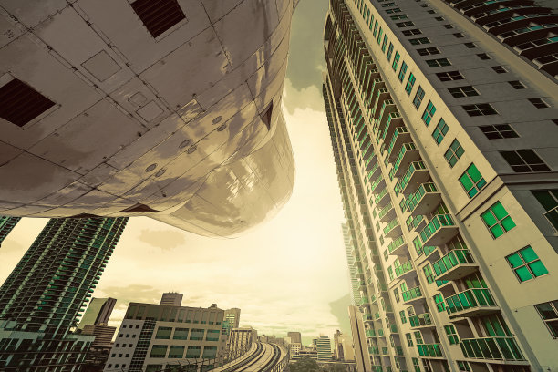 漫画风格的戏剧性飞行场景图片下载