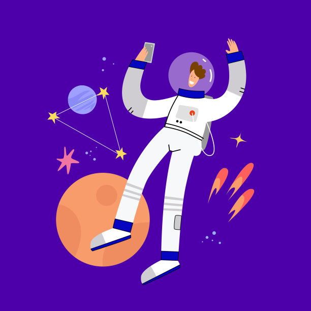 有趣的宇航员在太空中自拍图片下载