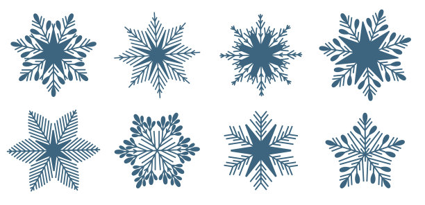 一套雪花元素的圣诞节图片下载