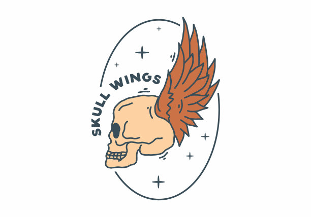 带翅膀的骷髅图片下载