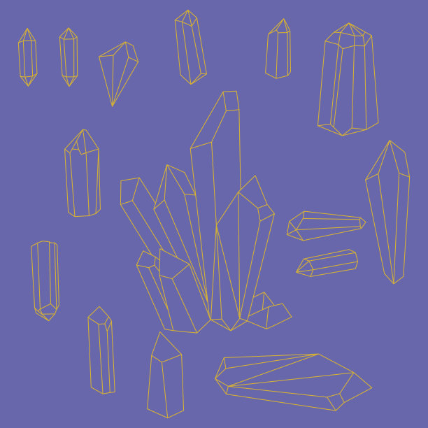 水晶轮廓极简图标设置线性符号图片下载