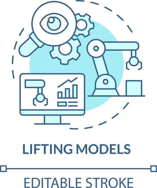升降模型绿松石概念图标图片下载