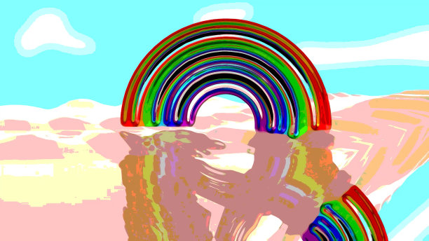 彩虹欢乐背景视频3D渲染图片下载