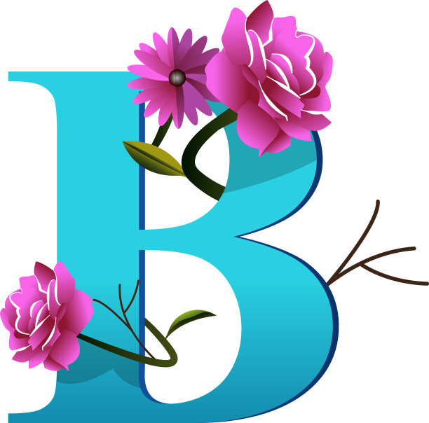 创意花b标志图标艺术图片下载