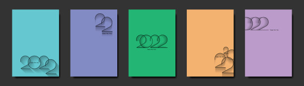 套卡2022新年快乐五彩模板图片下载