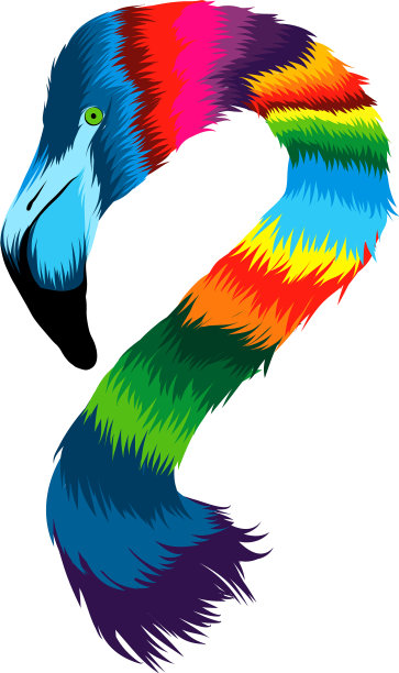 彩色粉红火烈鸟头像图片下载
