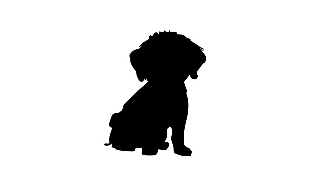 黑白狗标志设计图片下载