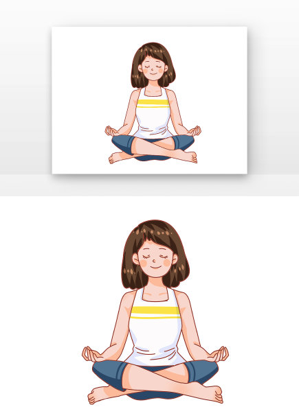 白色女生塑形世界防治肥胖日做瑜伽元素图片下载