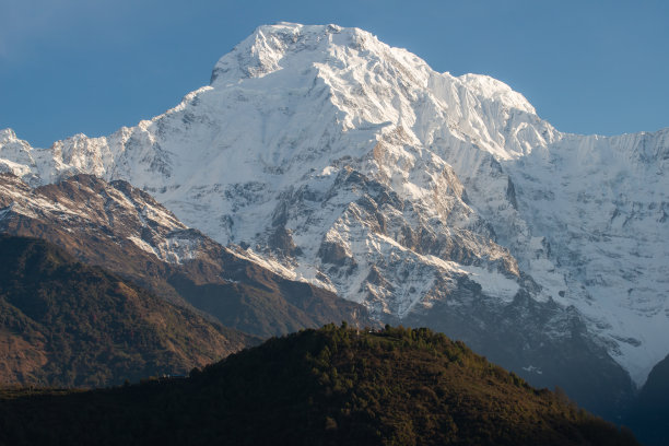 Annapurna山的南部(7,219米)，位于尼泊尔喜马拉雅山脉的Annapurna Himal山脉。图片下载