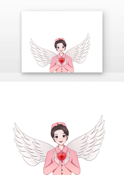 举着爱心的护士卡通图图片下载