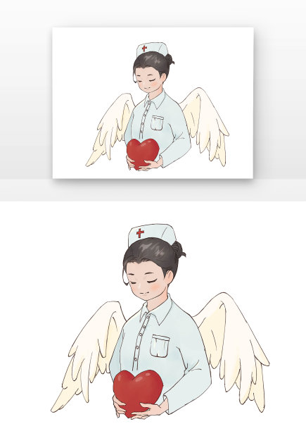 举着爱心的白衣天使图片下载