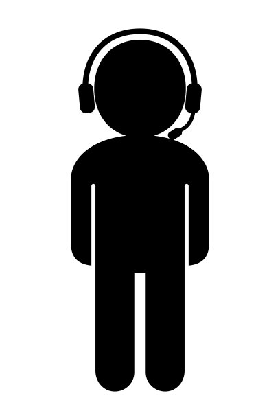 客服人员孤立矢量剪影。图片下载